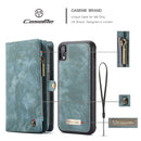 CaseMe Detachable Multifunctional Horizontal Flip Leather Case for iPhone XR, with Card Slot & Holder & Zipper Wallet & Photo Frame (Blue)