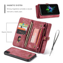 CaseMe Detachable Multifunctional Horizontal Flip Leather Case for iPhone XR, with Card Slot & Holder & Zipper Wallet & Photo Frame (Red)