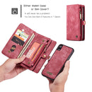 CaseMe Detachable Multifunctional Horizontal Flip Leather Case for iPhone XR, with Card Slot & Holder & Zipper Wallet & Photo Frame (Red)