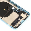 Battery Back Cover Assembly (with Side Keys & Loud Speaker & Motor & Camera Lens & Card Tray & Power Button + Volume Button + Charging Port + Signal Flex Cable & Wireless Charging Module) for iPhone XR(Blue)
