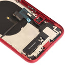 Battery Back Cover Assembly (with Side Keys & Loud Speaker & Motor & Camera Lens & Card Tray & Power Button + Volume Button + Charging Port + Signal Flex Cable & Wireless Charging Module) for iPhone XR(Red)