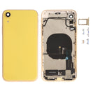 Battery Back Cover Assembly (with Side Keys & Loud Speaker & Motor & Camera Lens & Card Tray & Power Button + Volume Button + Charging Port + Signal Flex Cable & Wireless Charging Module) for iPhone XR(Yellow)