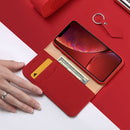 DUX DUCIS WISH Series TPU + PU + Leather Case for iPhone XR, with Card Slots & Wallet (Red)