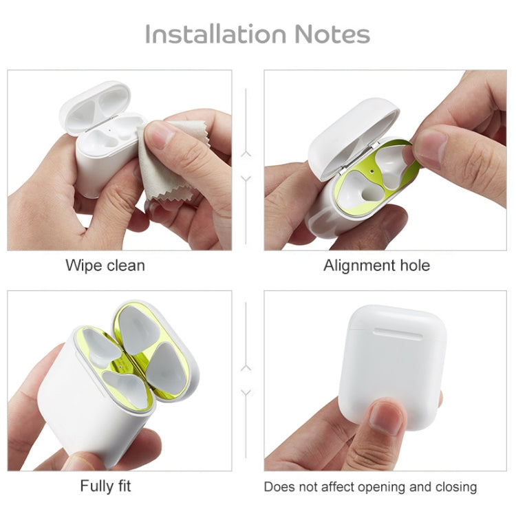 Metal Dustproof Sticker for Apple AirPods 1(Green)