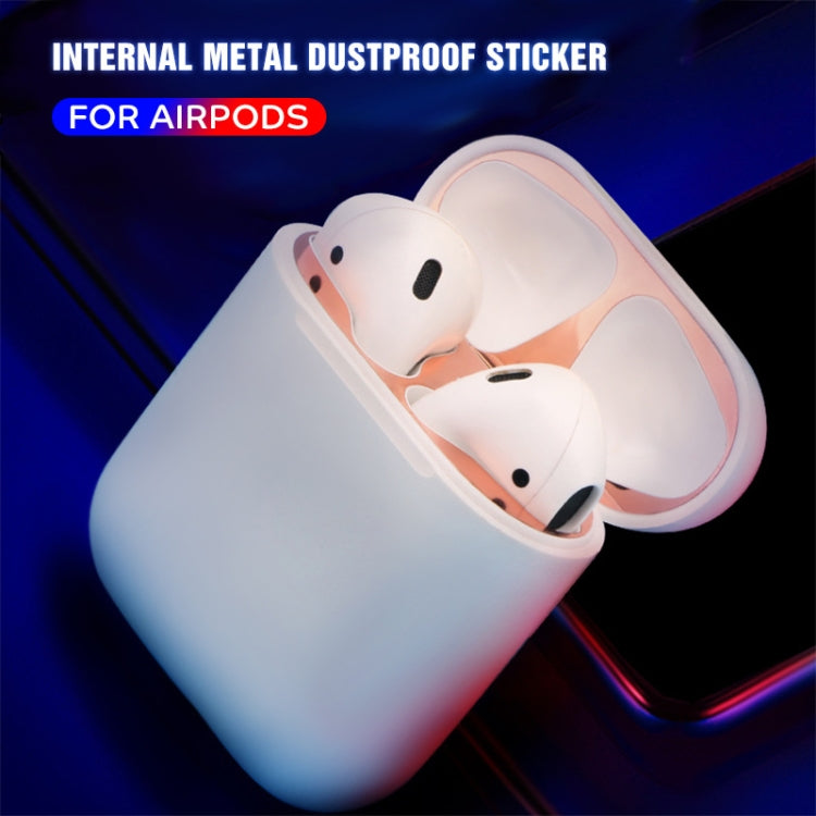 Metal Dustproof Sticker for Apple AirPods 1(Blue)