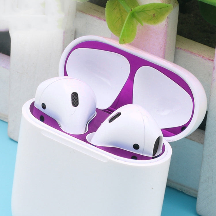 Metal Dustproof Sticker for Apple AirPods 1(Purple)