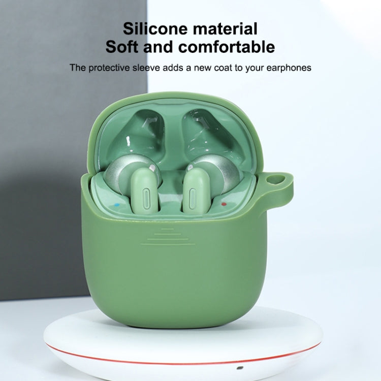 Wireless Earphones Pure Color Silicone Anti-fall Protective Case For JBL TUNE 220TWS(Wine Red)