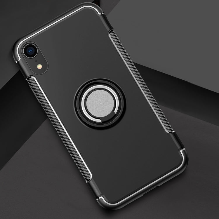 Magnetic 360 Degrees Rotation Ring Armor Protective Case for iPhone XR(Black)