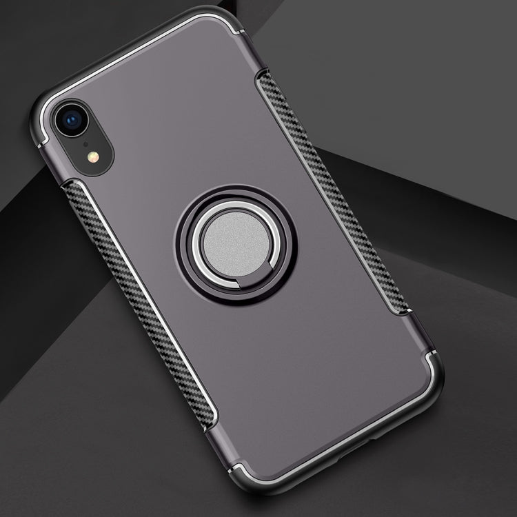 Magnetic 360 Degrees Rotation Ring Armor Protective Case for iPhone XR(Grey)