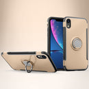 Magnetic 360 Degrees Rotation Ring Armor Protective Case for iPhone XR(Gold)
