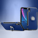 Magnetic 360 Degrees Rotation Ring Armor Protective Case for iPhone XR(Blue)