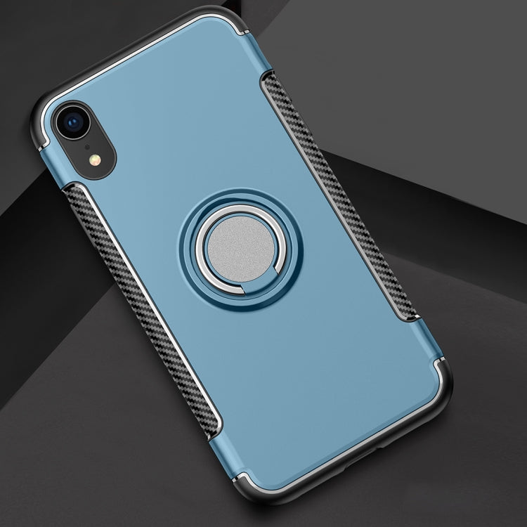 Magnetic 360 Degrees Rotation Ring Armor Protective Case for iPhone XR(Navy Blue)