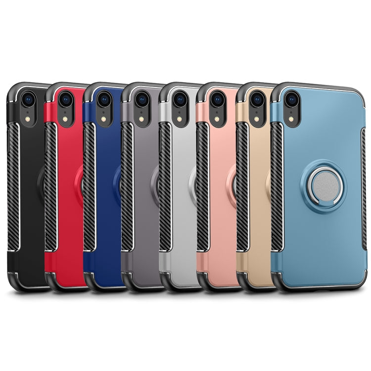 Magnetic 360 Degrees Rotation Ring Armor Protective Case for iPhone XR(Black)