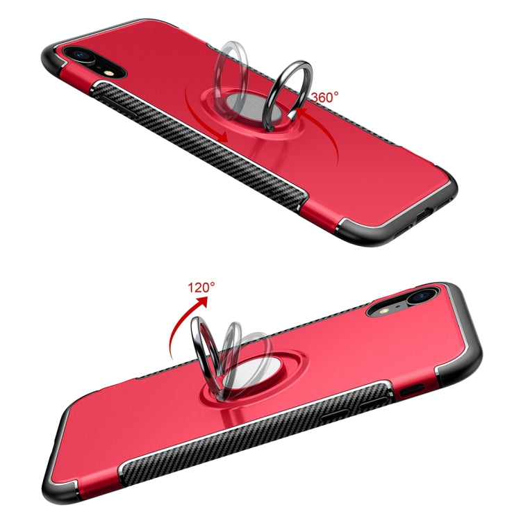 Magnetic 360 Degrees Rotation Ring Armor Protective Case for iPhone XR(Black)