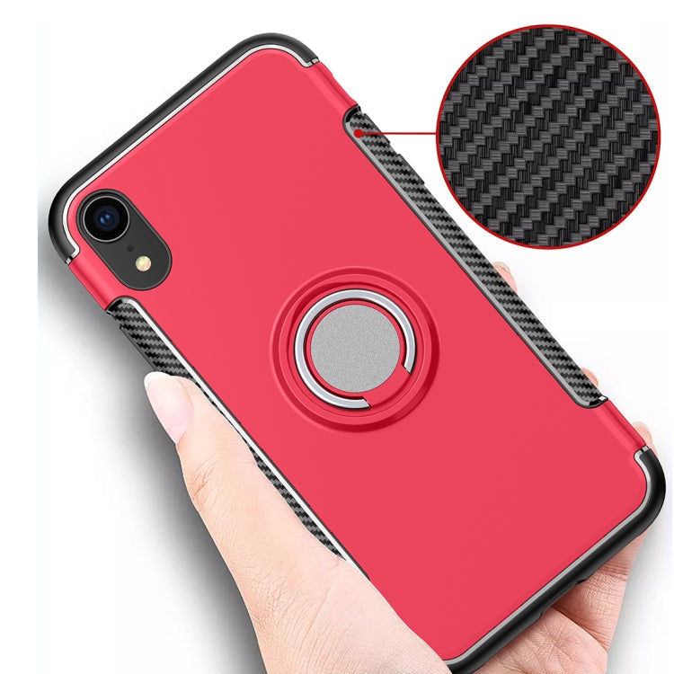 Magnetic 360 Degrees Rotation Ring Armor Protective Case for iPhone XR(Black)