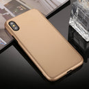360 Degrees Full Coverage Detachable PC Case with Tempered Glass Film for iPhone XS (Gold)