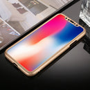 360 Degrees Full Coverage Detachable PC Case with Tempered Glass Film for iPhone XS (Gold)