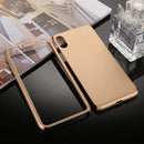 360 Degrees Full Coverage Detachable PC Case with Tempered Glass Film for iPhone XS (Gold)
