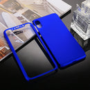 360 Degrees Full Coverage Detachable PC Case with Tempered Glass Film for iPhone XS (Blue)