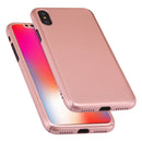 360 Degrees Full Coverage Detachable PC Case with Tempered Glass Film for iPhone XS (Rose Gold)