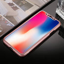 360 Degrees Full Coverage Detachable PC Case with Tempered Glass Film for iPhone XS (Rose Gold)