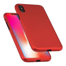 360 Degrees Full Coverage Detachable PC Case with Tempered Glass Film for iPhone XS (Red)