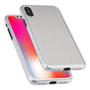 360 Degrees Full Coverage Detachable PC Case with Tempered Glass Film for iPhone XS (Silver)