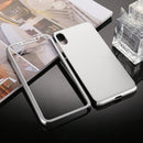 360 Degrees Full Coverage Detachable PC Case with Tempered Glass Film for iPhone XS (Silver)