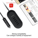 Original Lenovo HC06 2.4A Output 5 USB Ports Car Charger (Black)