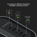 Original Lenovo HC06 2.4A Output 5 USB Ports Car Charger (Black)