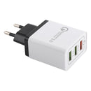 AR-QC-03 2.1A 3 USB Ports Quick Charger Travel Charger, EU Plug (Black)