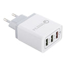 AR-QC-03 2.1A 3 USB Ports Quick Charger Travel Charger, EU Plug (Grey)