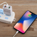 AR-QC-03 2.1A 3 USB Ports Quick Charger Travel Charger, EU Plug (Grey)