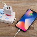 AR-QC-03 2.1A 3 USB Ports Quick Charger Travel Charger, EU Plug (Red)