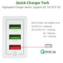 AR-QC-03 2.1A 3 USB Ports Quick Charger Travel Charger, US Plug(Black)