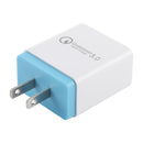 AR-QC-03 2.1A 3 USB Ports Quick Charger Travel Charger, US Plug (Blue)