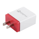 AR-QC-03 2.1A 3 USB Ports Quick Charger Travel Charger, US Plug (Red)