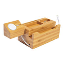 Multi-function Bamboo Charging Station Charger Stand Management Base with 3 USB Ports, EU Plug