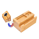 Multi-function Bamboo Charging Station Charger Stand Management Base with 3 USB Ports, EU Plug