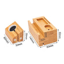 Multi-function Bamboo Charging Station Charger Stand Management Base with 3 USB Ports, EU Plug
