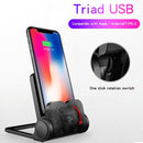 3 in 1 360 Degrees Rotation Phone Charging Desktop Stand Holder without Wireless Charging Function(Black)