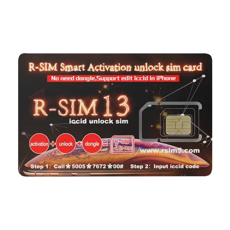 R-SIM 13 Smart Activation Unlock SIM Card, For iPhone XR / iPhone XS Max / iPhone X & XS / iPhone 8 & 8 Plus / iPhone 7 & 7 Plus / iPhone 6 & 6s & 6 Plus & 6s Plus