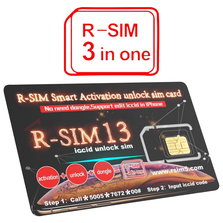 R-SIM 13 Smart Activation Unlock SIM Card, For iPhone XR / iPhone XS Max / iPhone X & XS / iPhone 8 & 8 Plus / iPhone 7 & 7 Plus / iPhone 6 & 6s & 6 Plus & 6s Plus