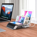 HQ-UD09 4 USB Ports Qi Standard Wireless Charger Phone Desktop Stand Holder, EU Plug