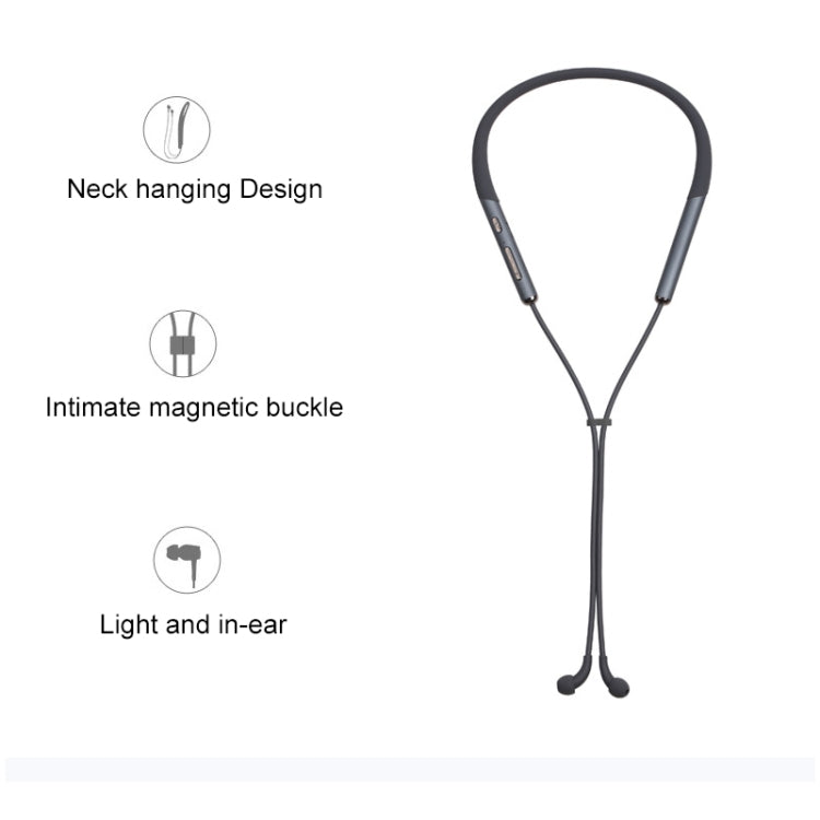 Neck-mounted Air Conduction Bluetooth Earphone with Magnetic Buckle, Support Call Vibration & Hands-free Calling & Battery Display & Multi-point Connection(Black)