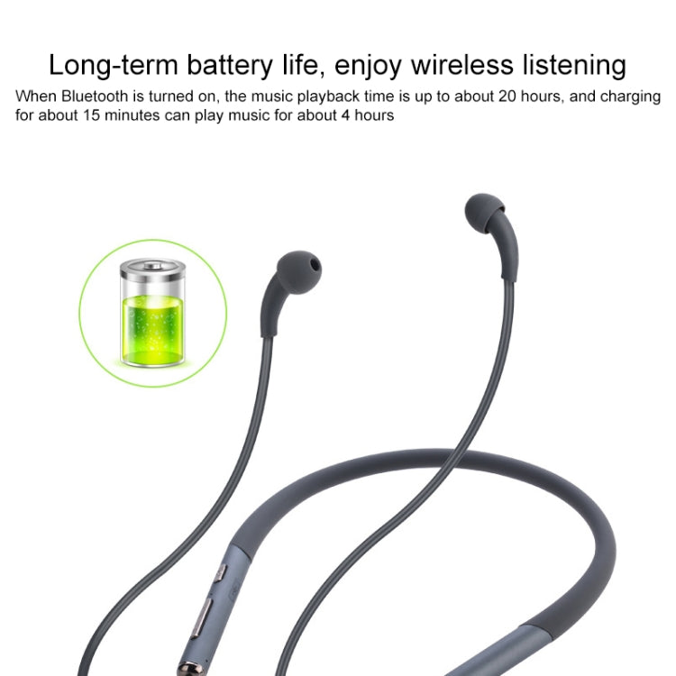 Neck-mounted Air Conduction Bluetooth Earphone with Magnetic Buckle, Support Call Vibration & Hands-free Calling & Battery Display & Multi-point Connection(Black)