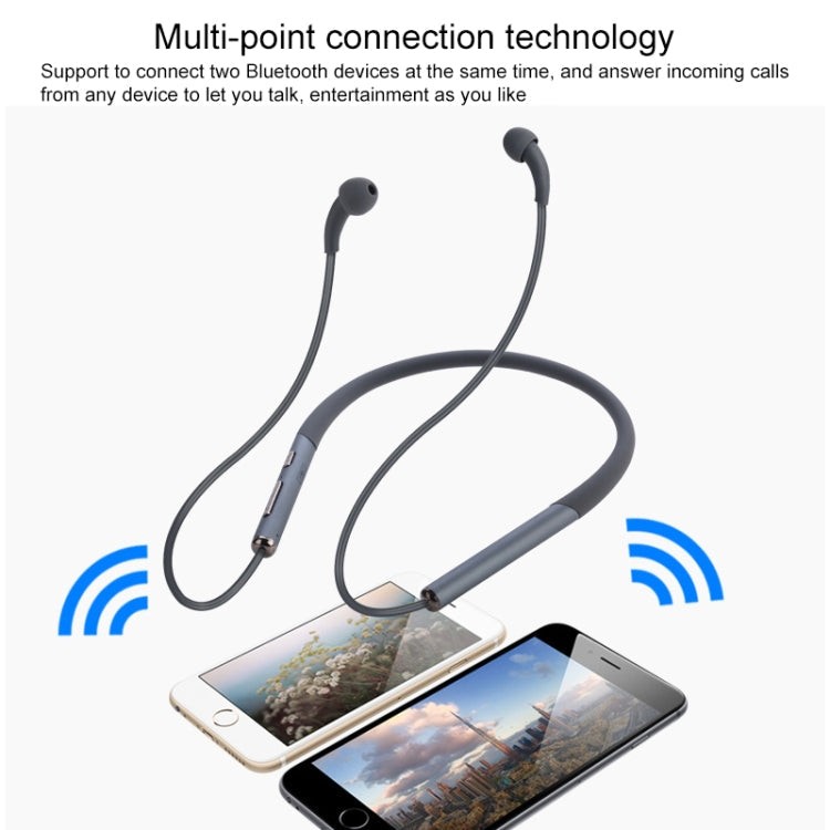 Neck-mounted Air Conduction Bluetooth Earphone with Magnetic Buckle, Support Call Vibration & Hands-free Calling & Battery Display & Multi-point Connection(Black)