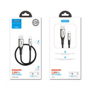 JOYROOM S-M411 Sharp Series 3A 8 Pin Interface Charging + Transmission Nylon Braided Data Cable with Drop-shaped Indicator Light, Cable Length: 1.2m(Black)