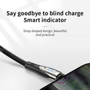 JOYROOM S-M411 Sharp Series 3A 8 Pin Interface Charging + Transmission Nylon Braided Data Cable with Drop-shaped Indicator Light, Cable Length: 1.2m(Black)
