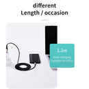 JOYROOM S-M411 Sharp Series 3A 8 Pin Interface Charging + Transmission Nylon Braided Data Cable with Drop-shaped Indicator Light, Cable Length: 1.2m(Black)